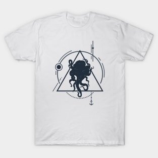 Inspirational Illustration With Octopus In Geometric Style T-Shirt